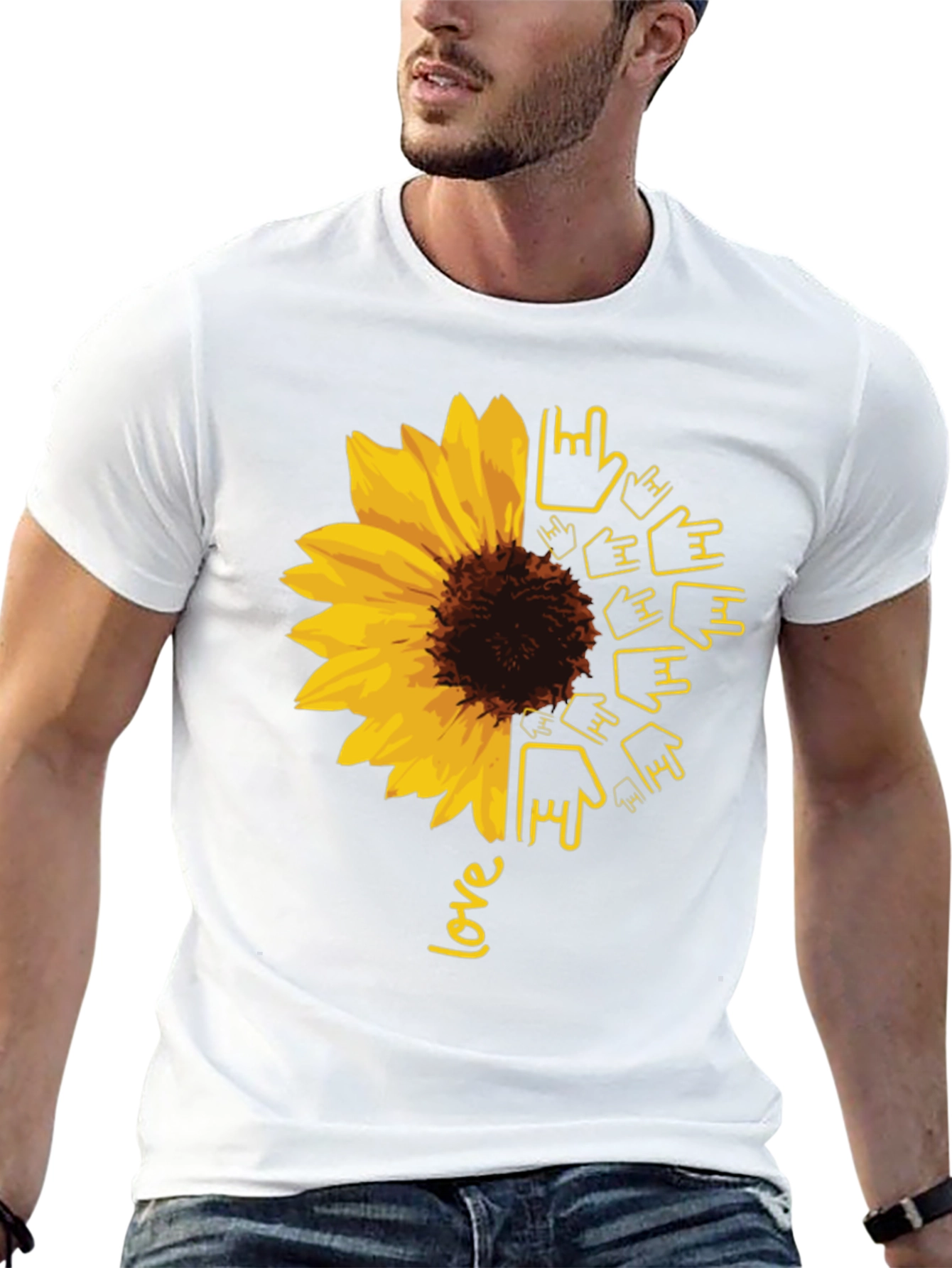 Sunflower ASL Love Graphic T-Shirt