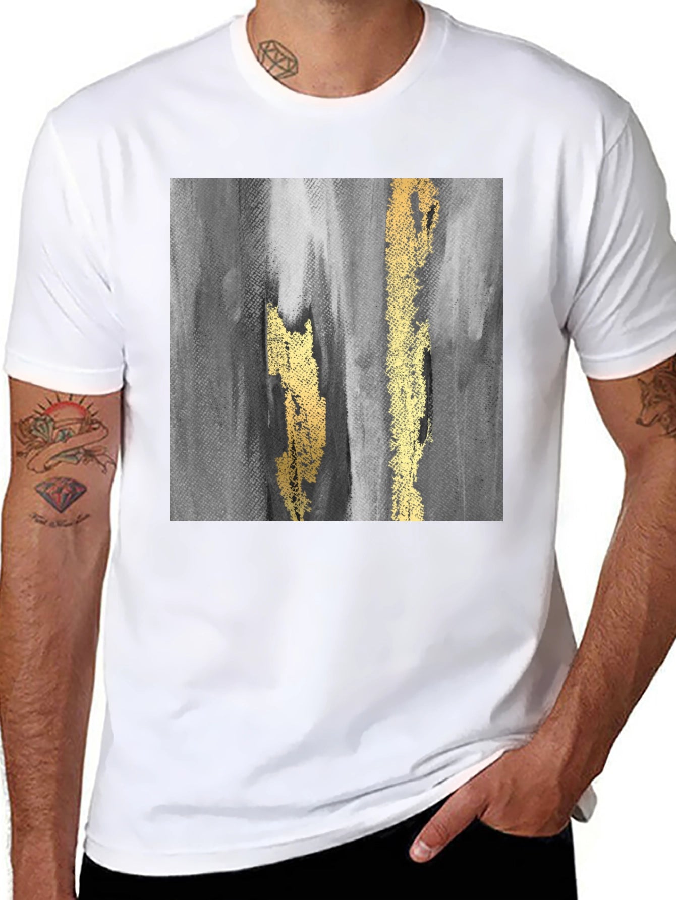 Abstract Art Graphic T-Shirt - Black