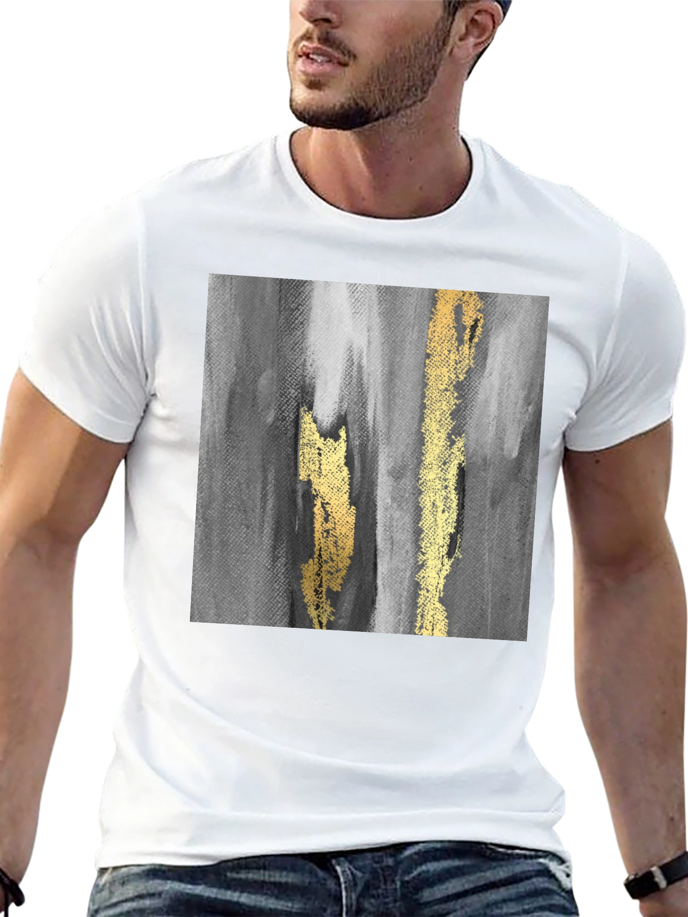 Abstract Art Graphic T-Shirt - Black