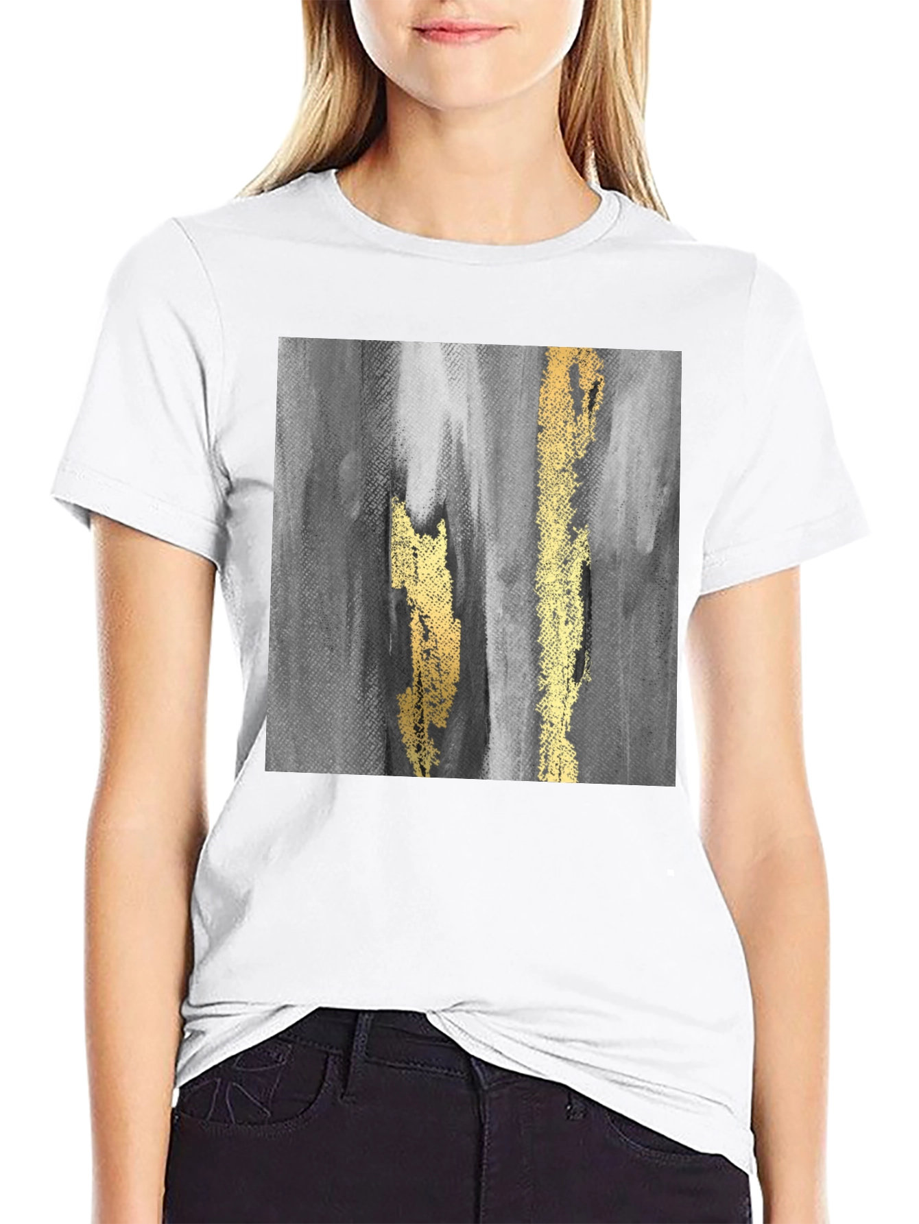 Abstract Art Graphic T-Shirt - Black