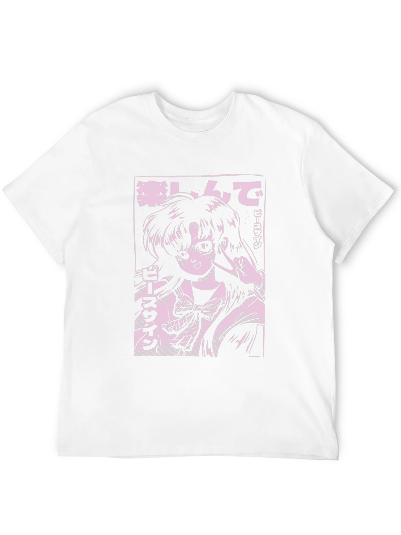 Anime Girl Graphic Tee - Black