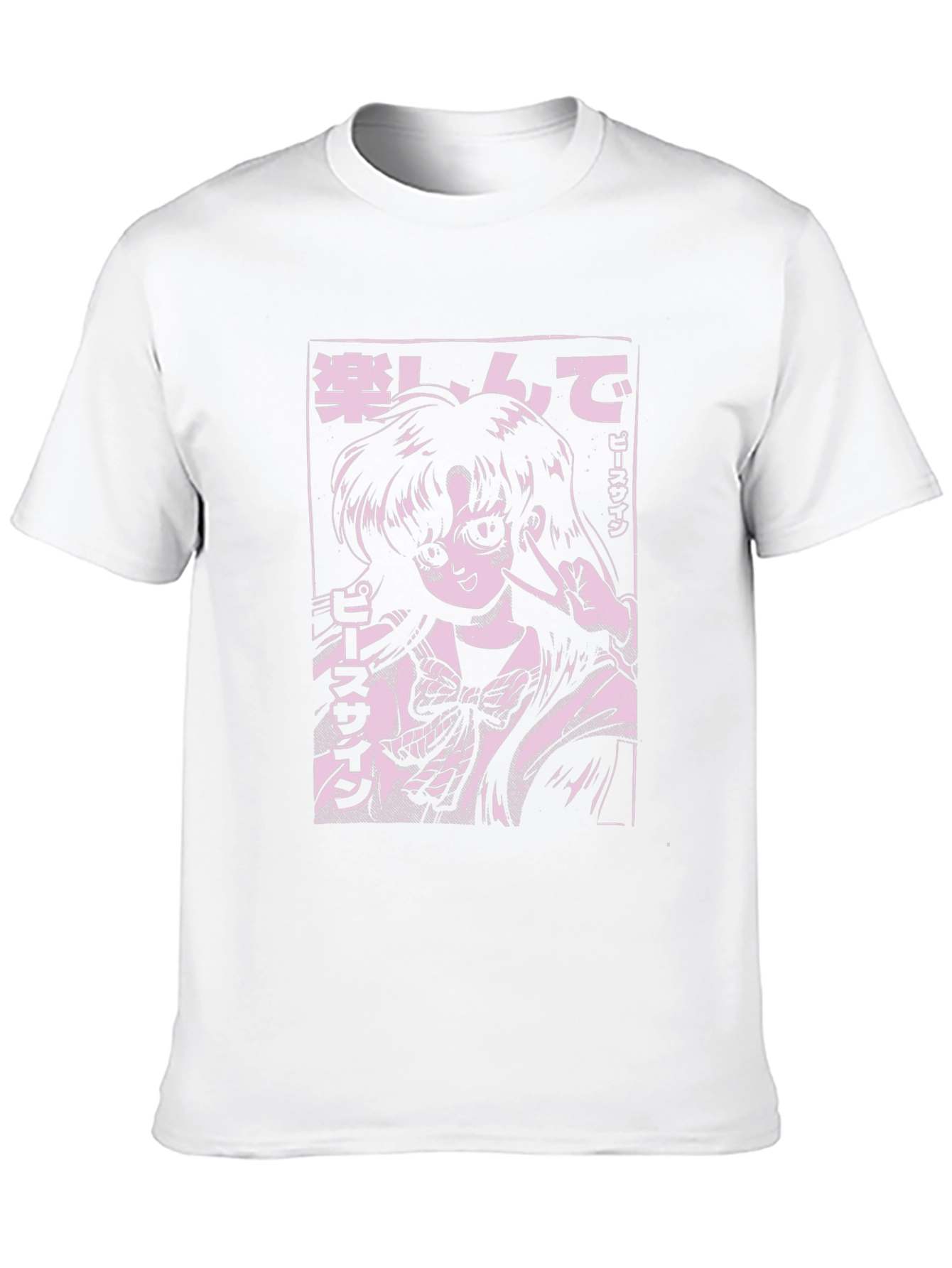 Anime Girl Graphic Tee - Black