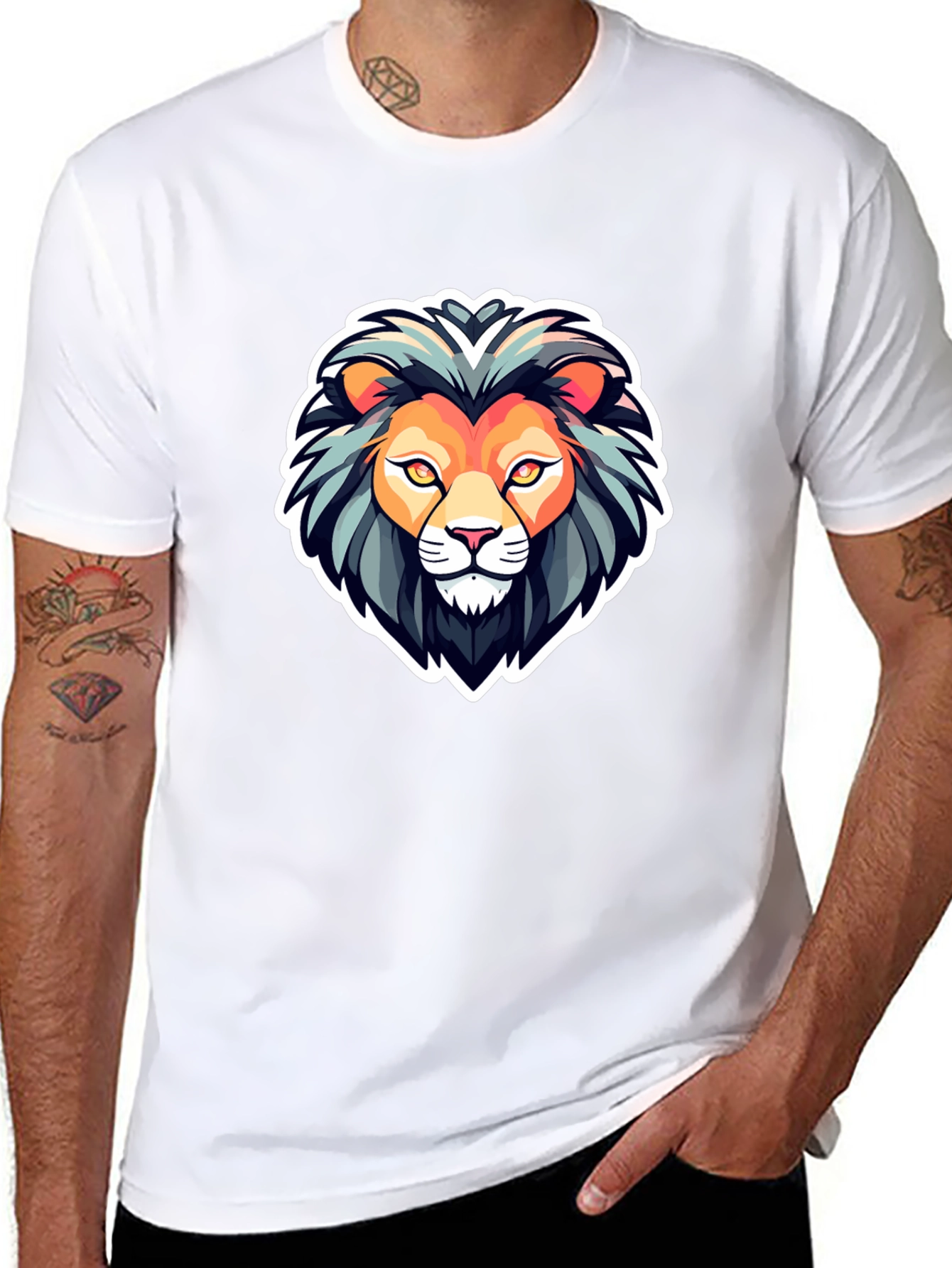 Lion Head Graphic T-Shirt - Bold & Stylish Design