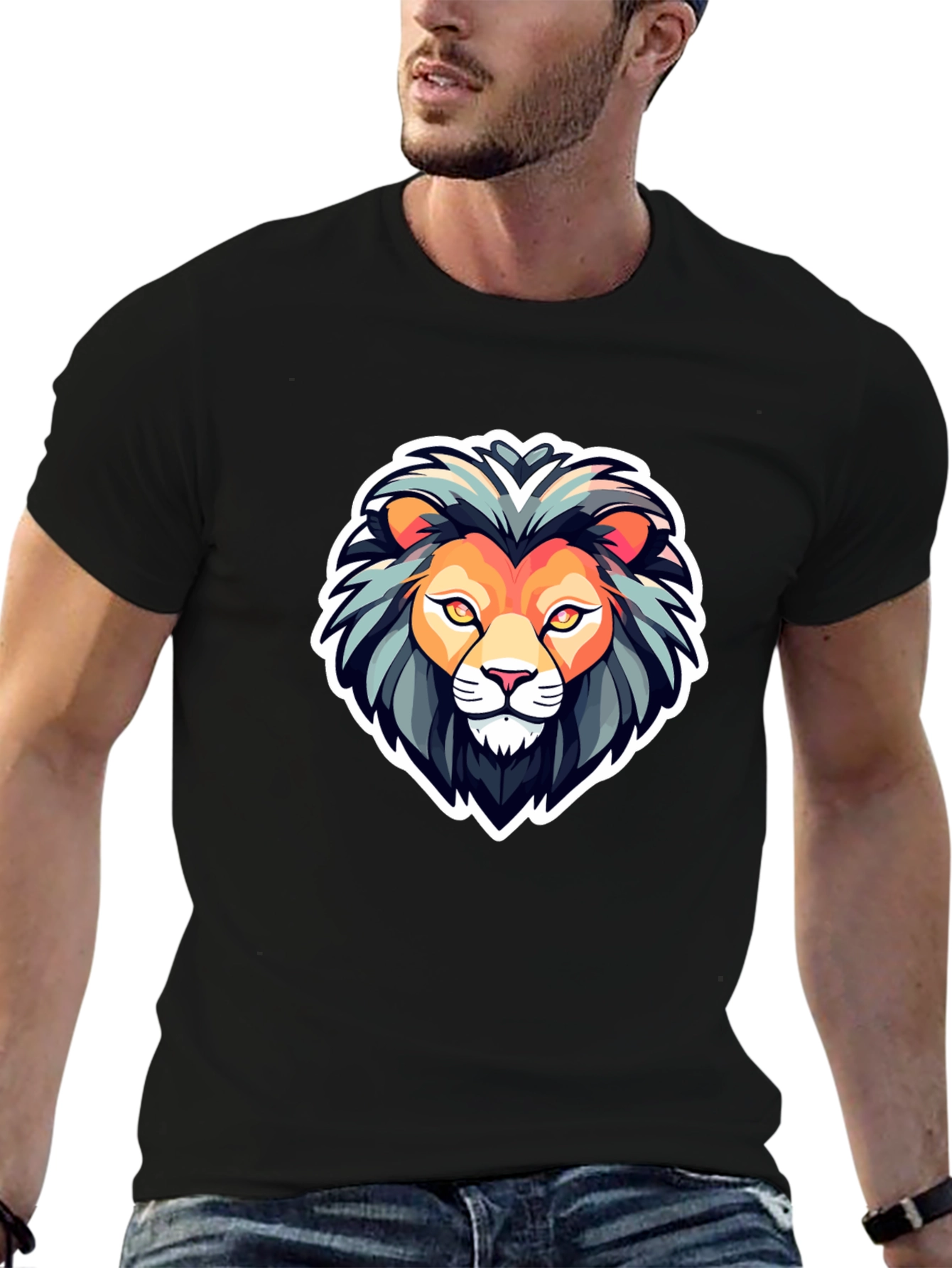 Lion Head Graphic T-Shirt - Bold & Stylish Design