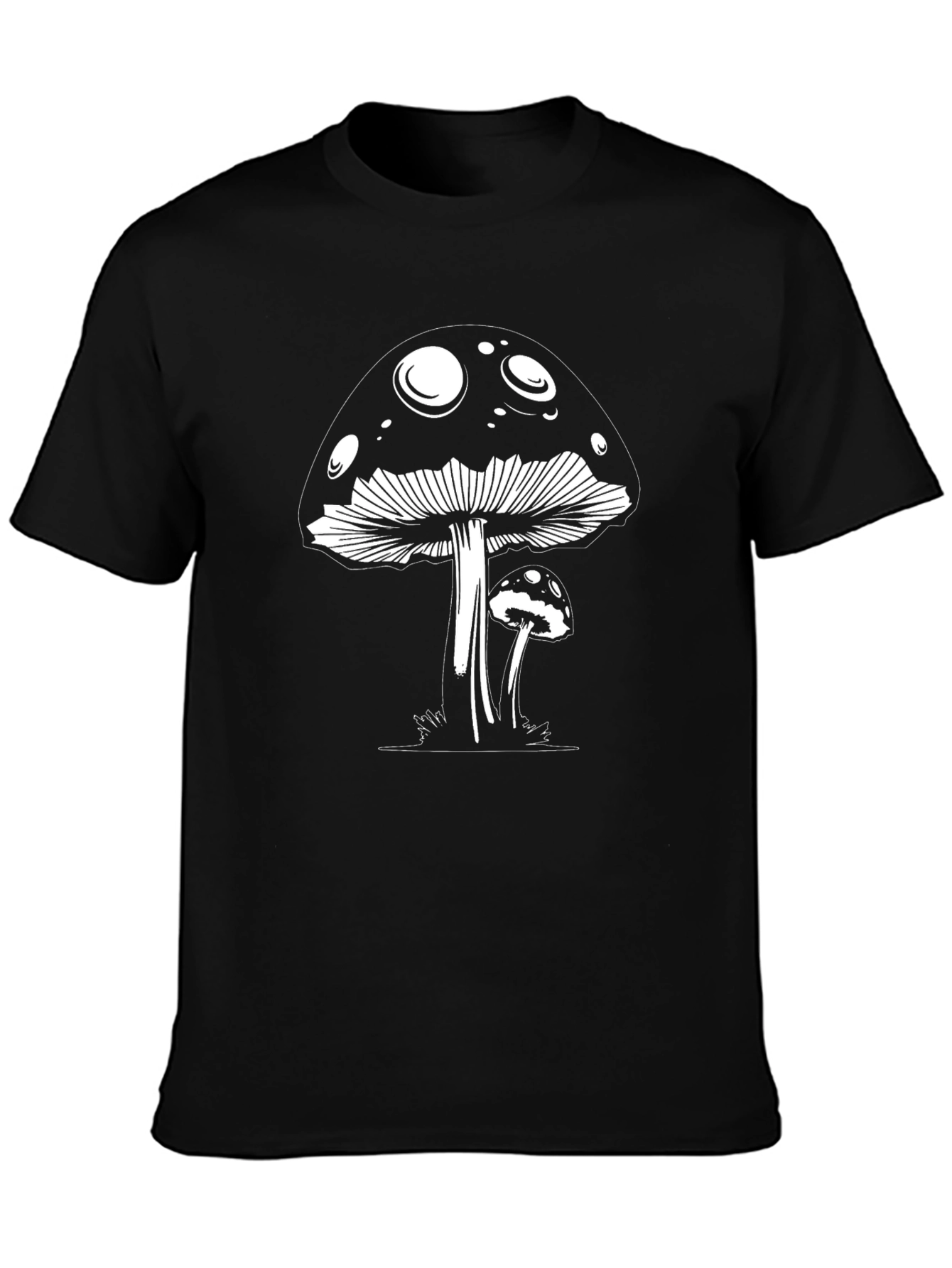 Mushroom Graphic Tee - Black Cotton Blend
