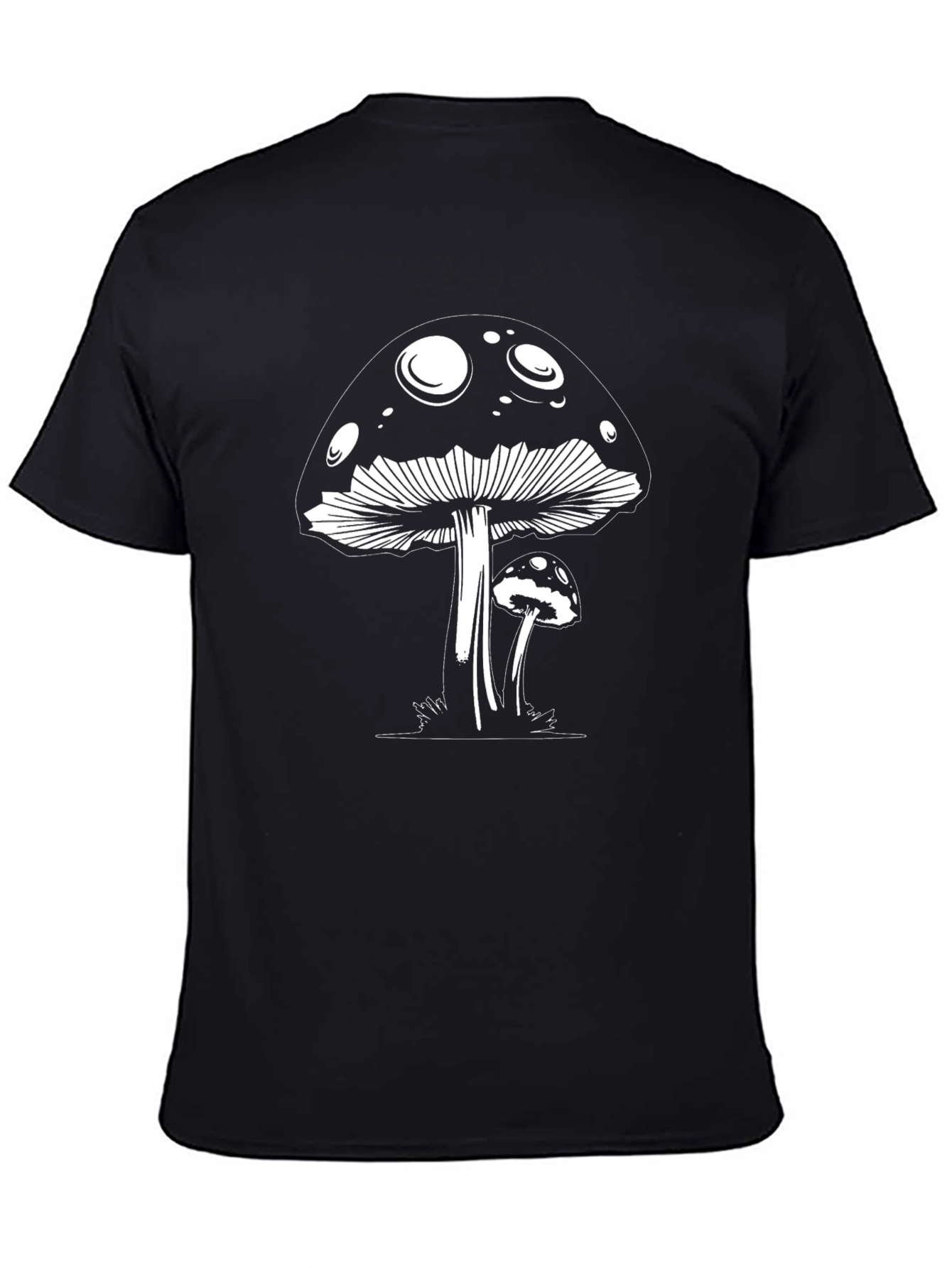Mushroom Graphic Tee - Black Cotton Blend