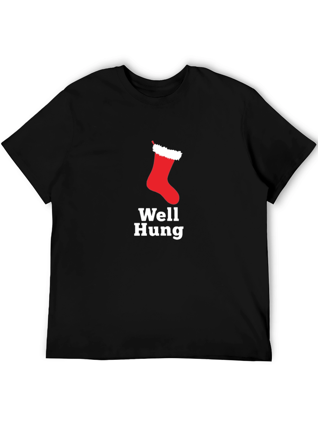 Well Hung Christmas Stocking Holiday Humor T-Shirt