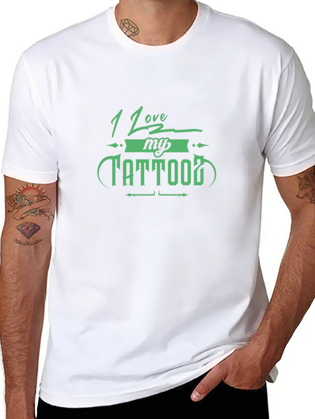 I Love My Tattoo Black Graphic T-Shirt