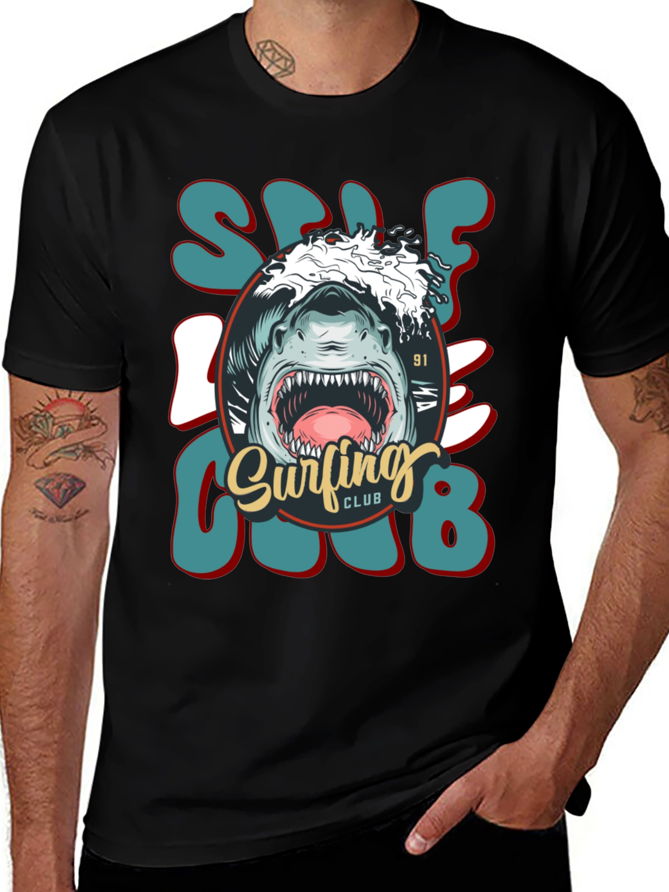 Shark Surfing Club Tee