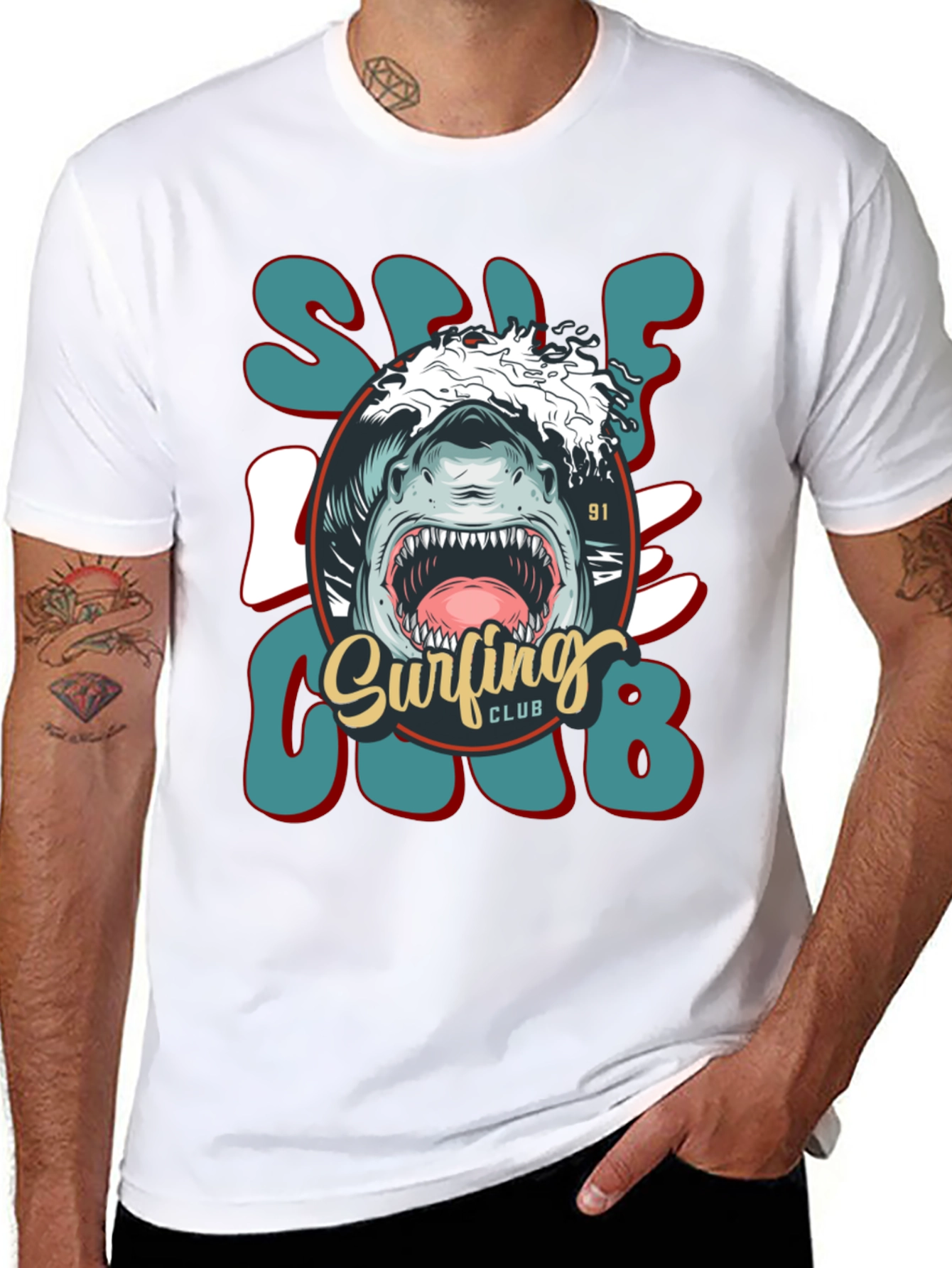 Shark Surfing Club Tee