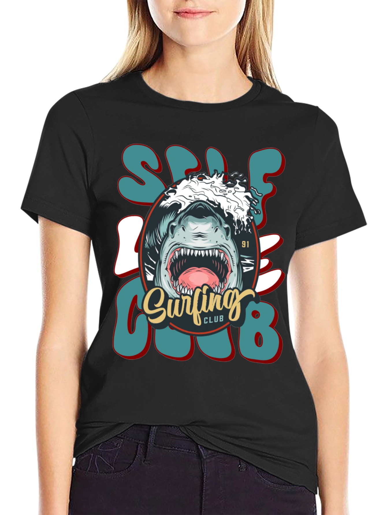 Shark Surfing Club Tee