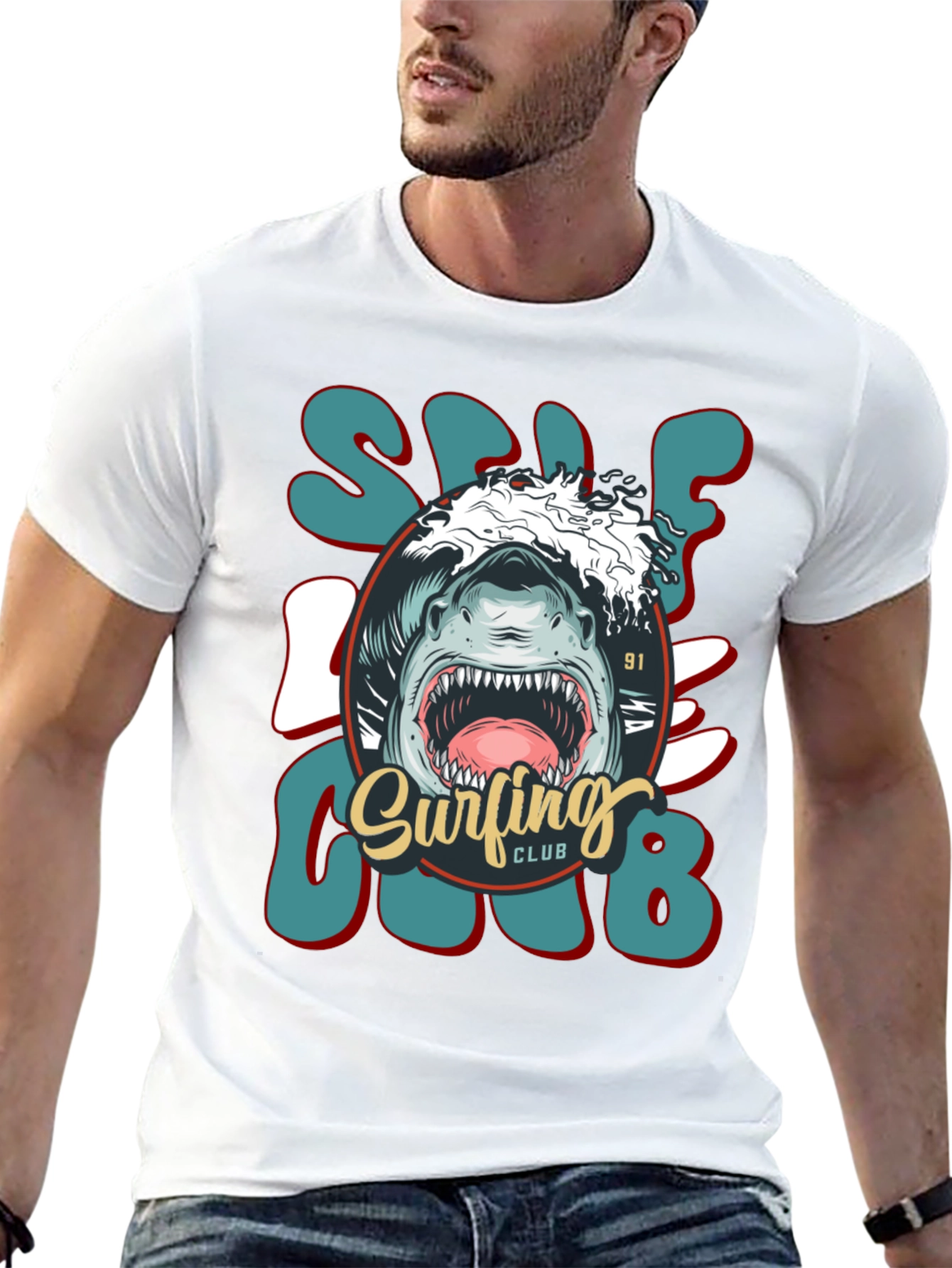 Shark Surfing Club Tee