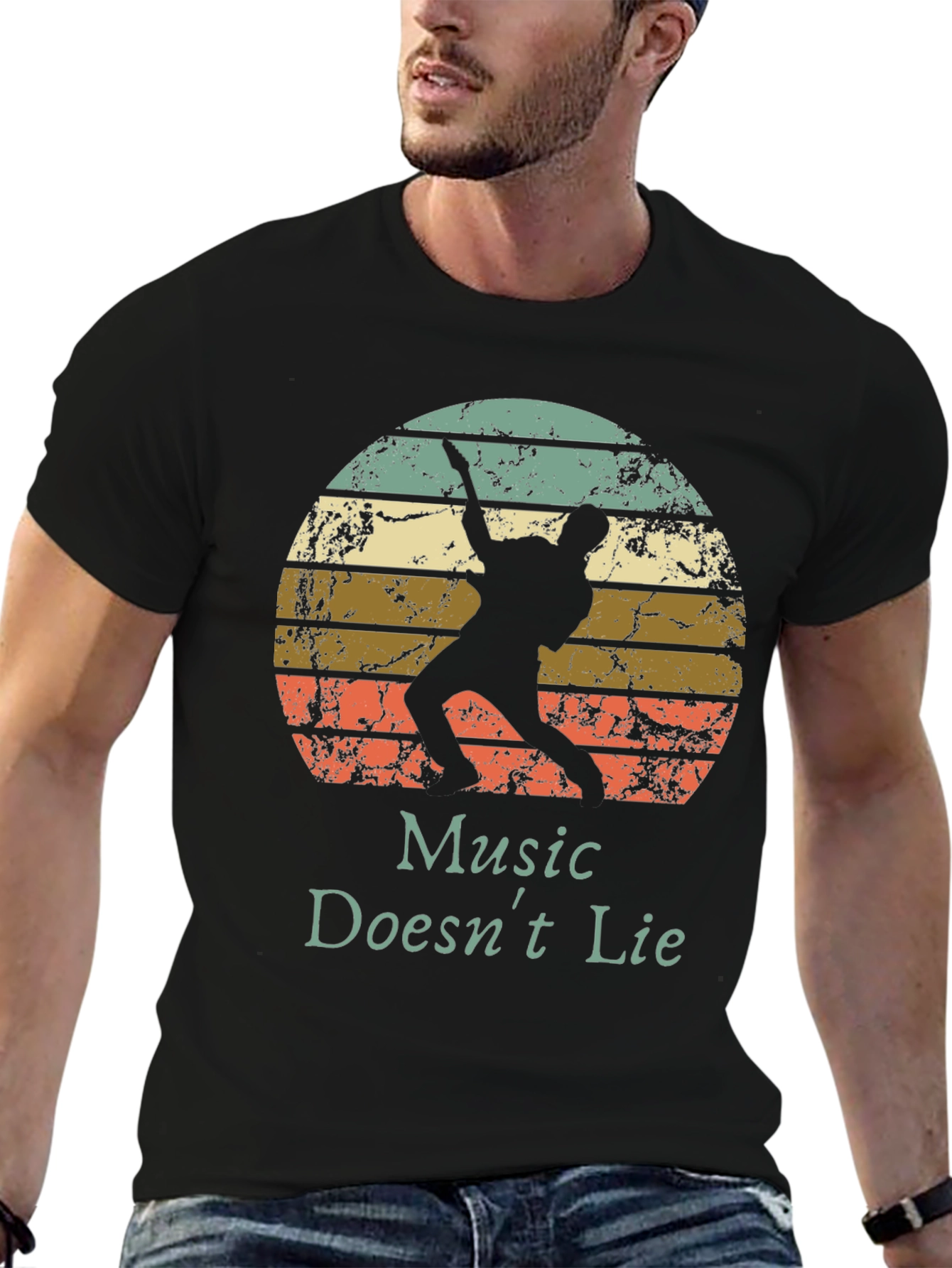 Music Doesnt Lie Retro Graphic Tee