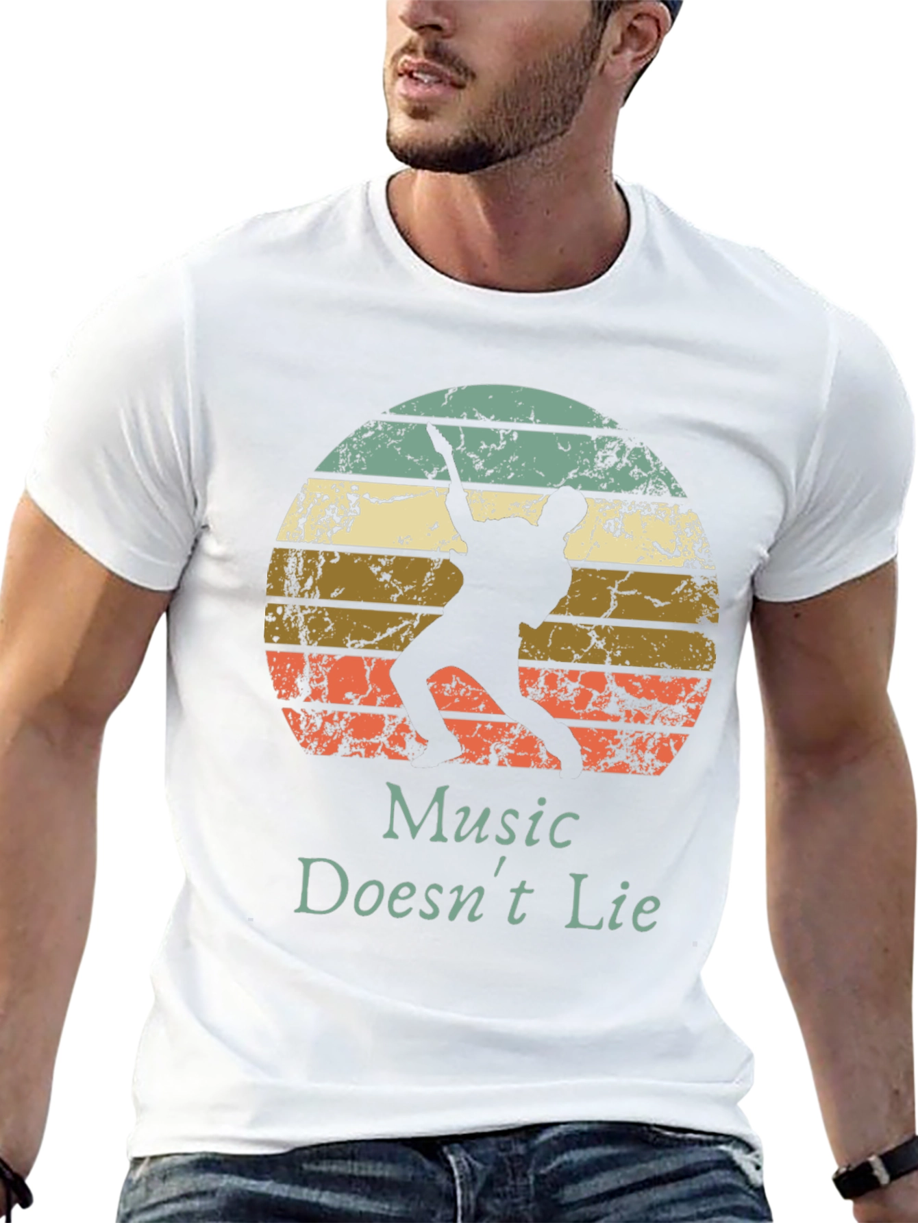 Music Doesnt Lie Retro Graphic Tee