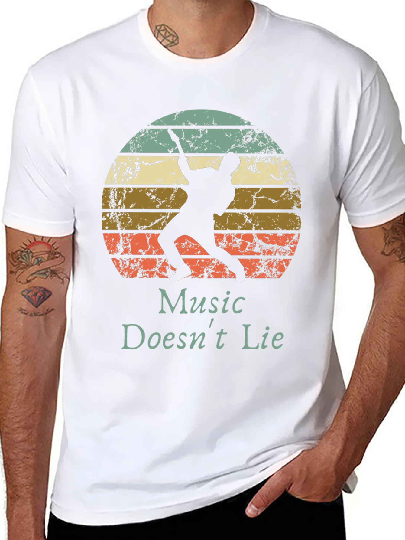 Music Doesnt Lie Retro Graphic Tee