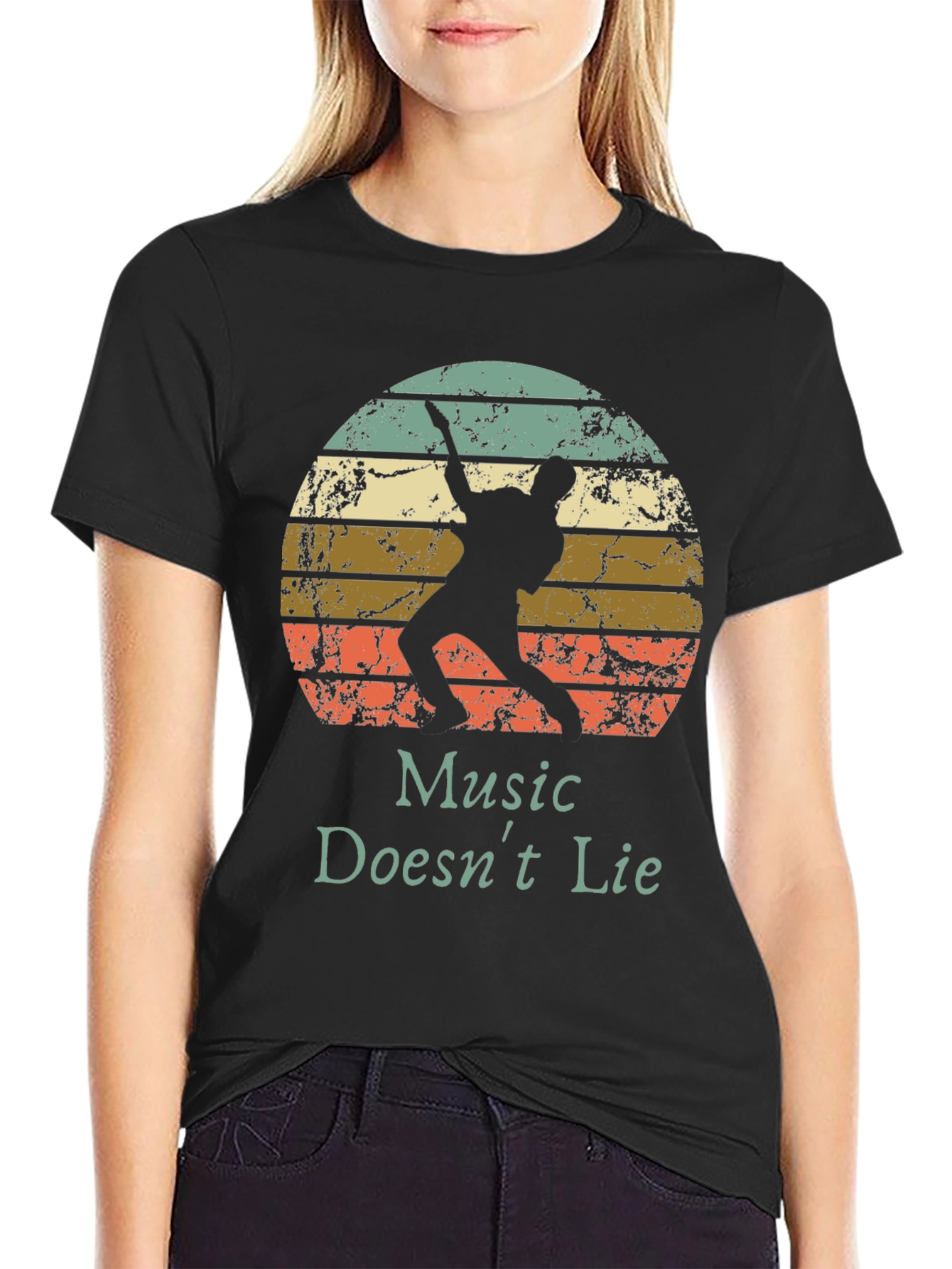 Music Doesnt Lie Retro Graphic Tee