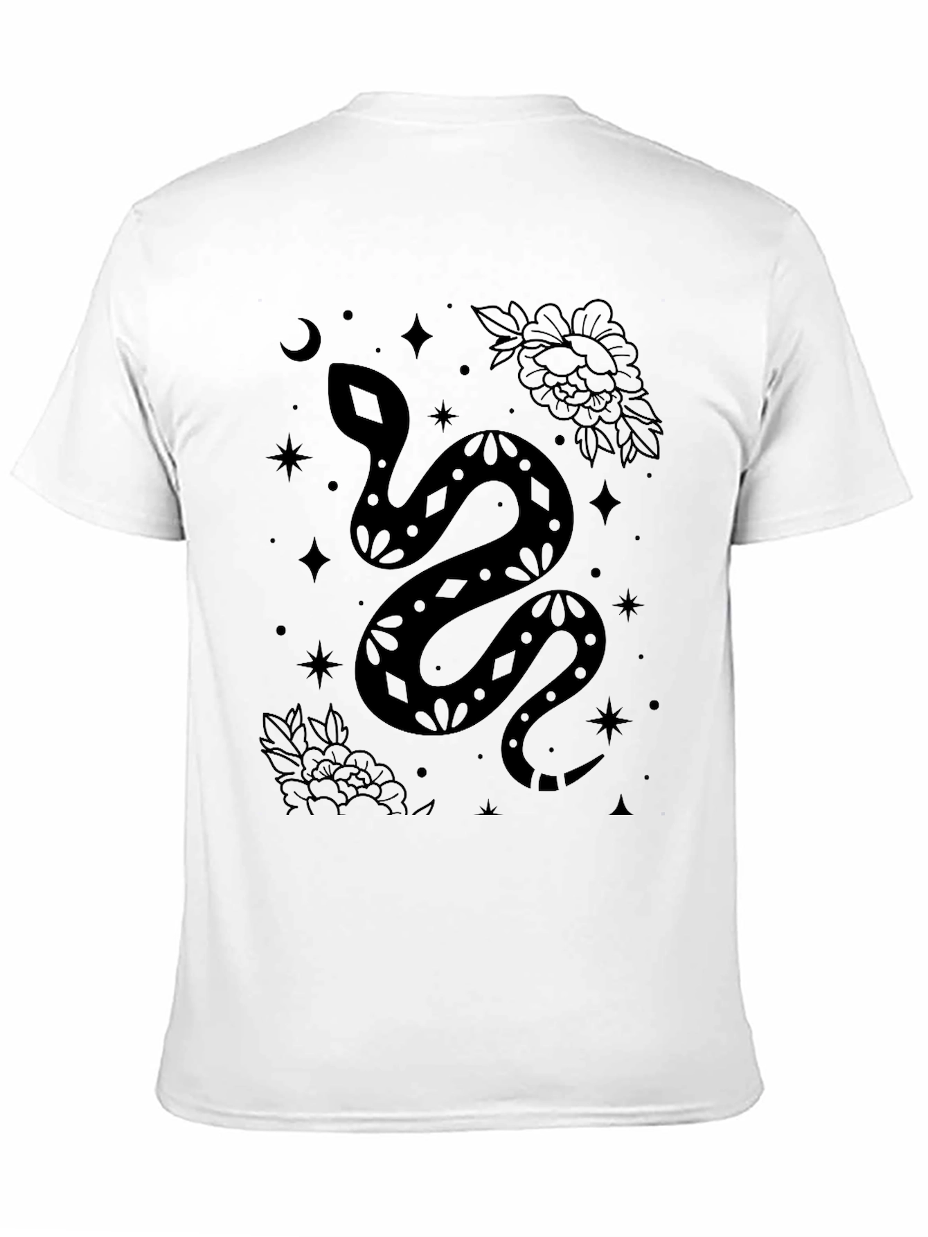Mystic Snake Print Black T-Shirt