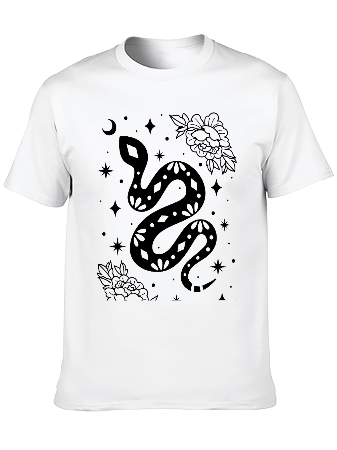 Mystic Snake Print Black T-Shirt