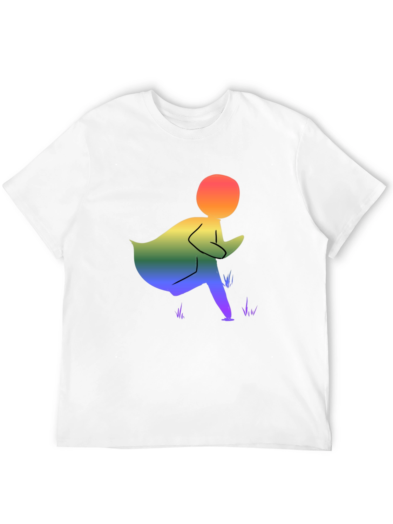 Rainbow Figure Graphic Black T-Shirt