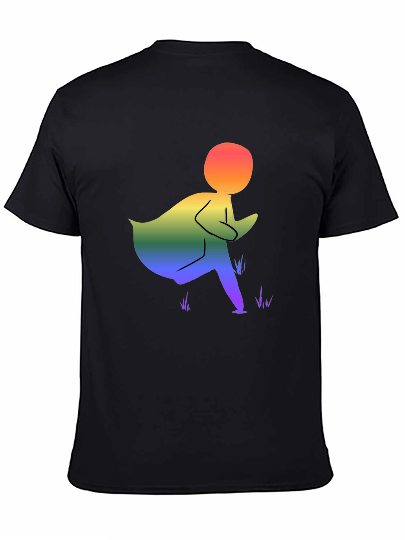 Rainbow Figure Graphic Black T-Shirt