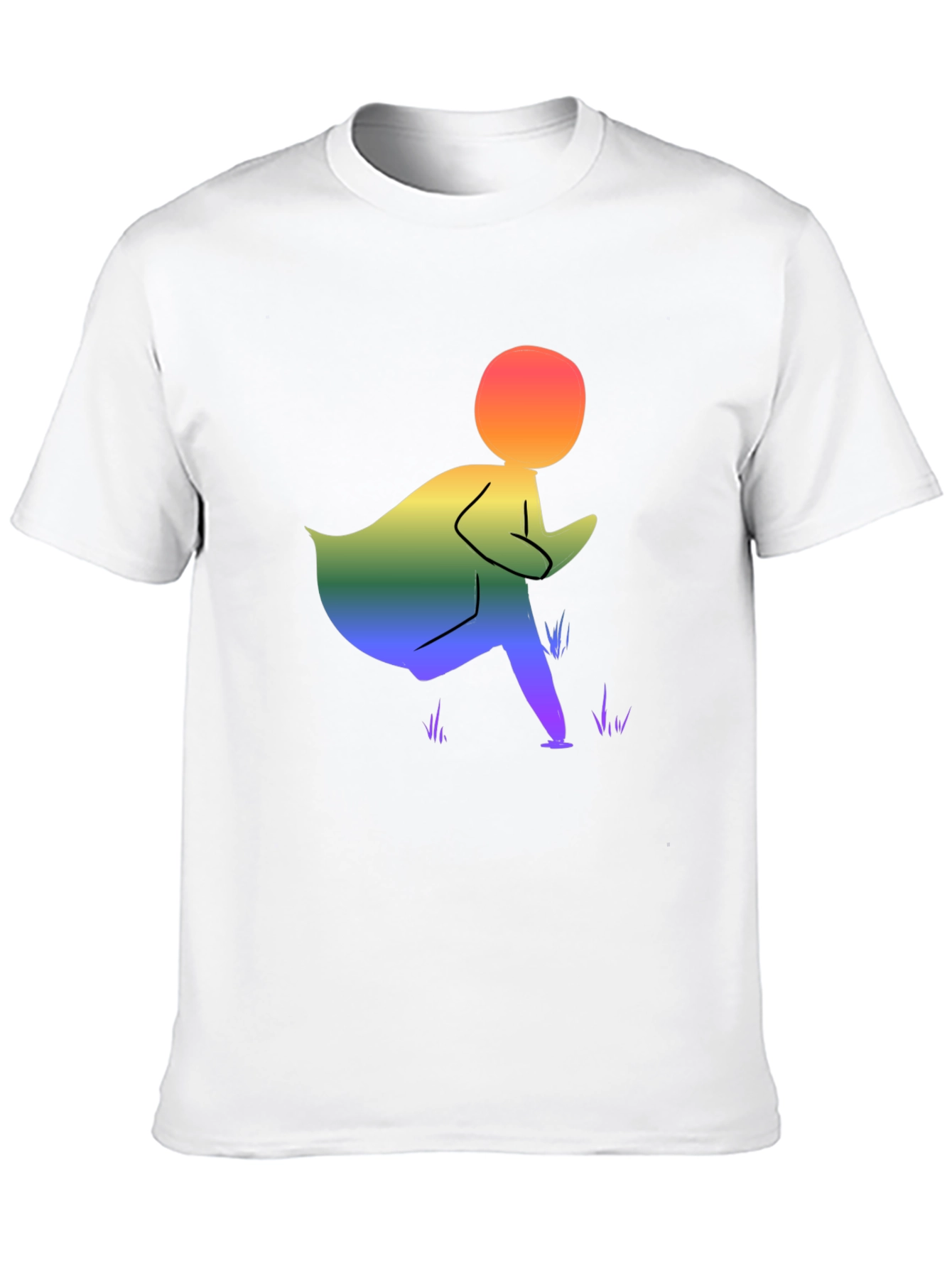 Rainbow Figure Graphic Black T-Shirt