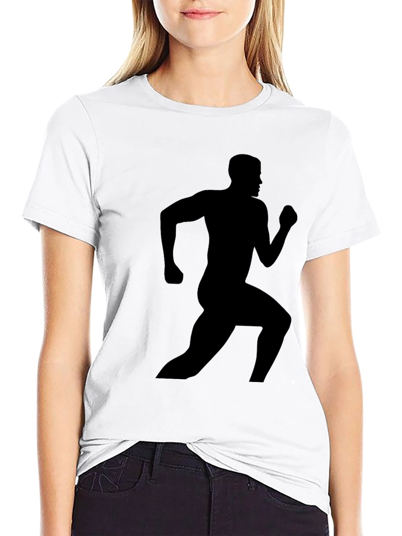 Black Runner Graphic Tee - Athletic Style Shirt