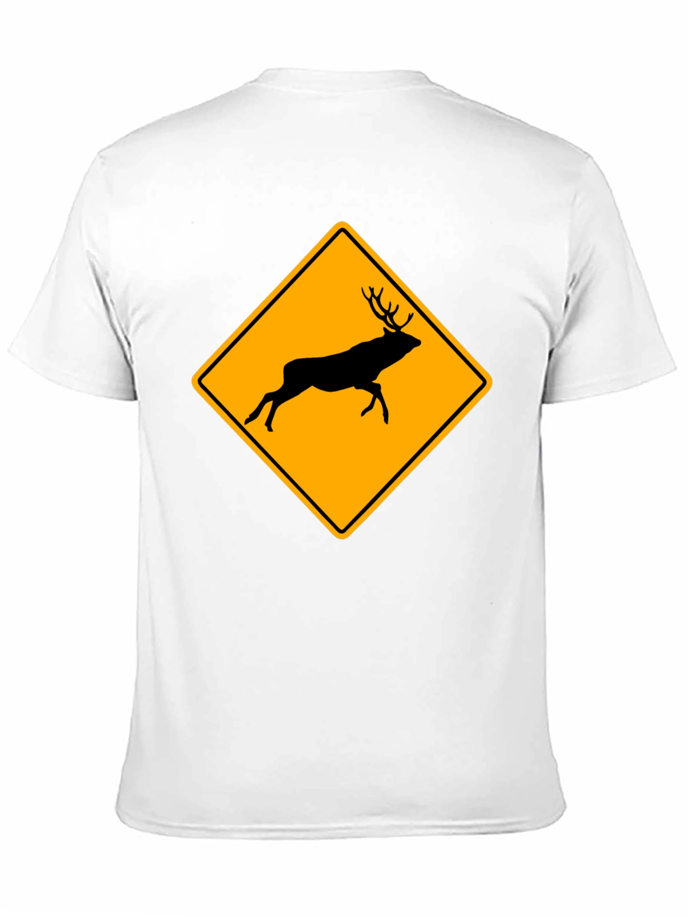 Deer Crossing T-Shirt - Novelty Warning Sign Tee