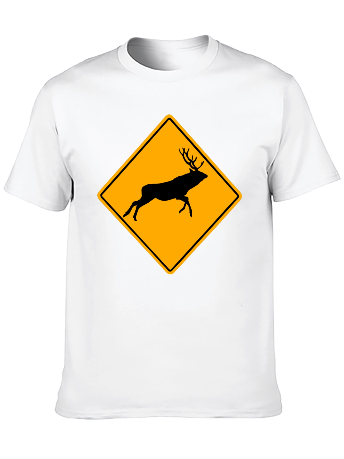 Deer Crossing T-Shirt - Novelty Warning Sign Tee