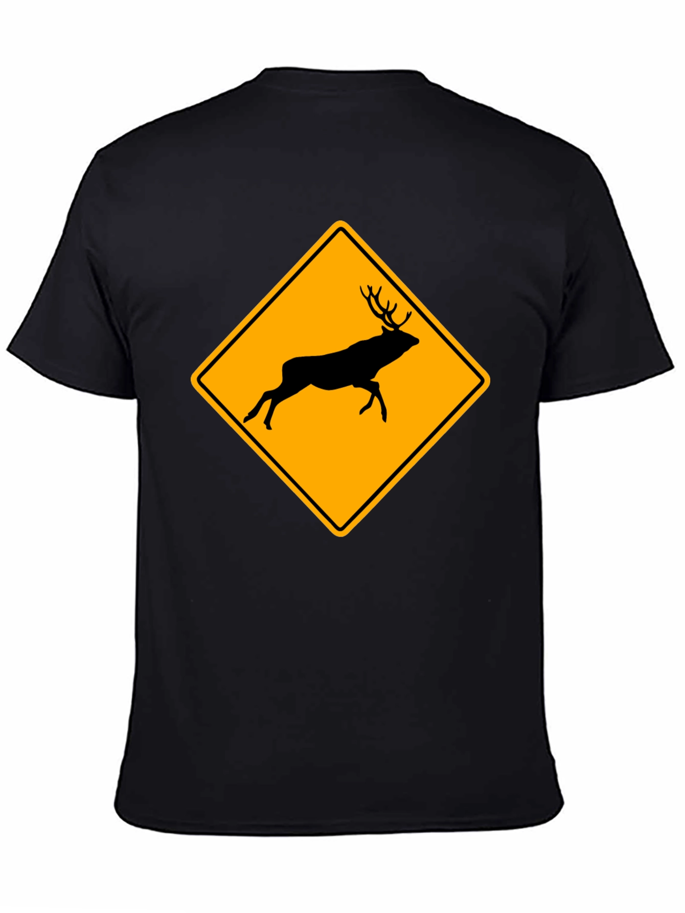 Deer Crossing T-Shirt - Novelty Warning Sign Tee