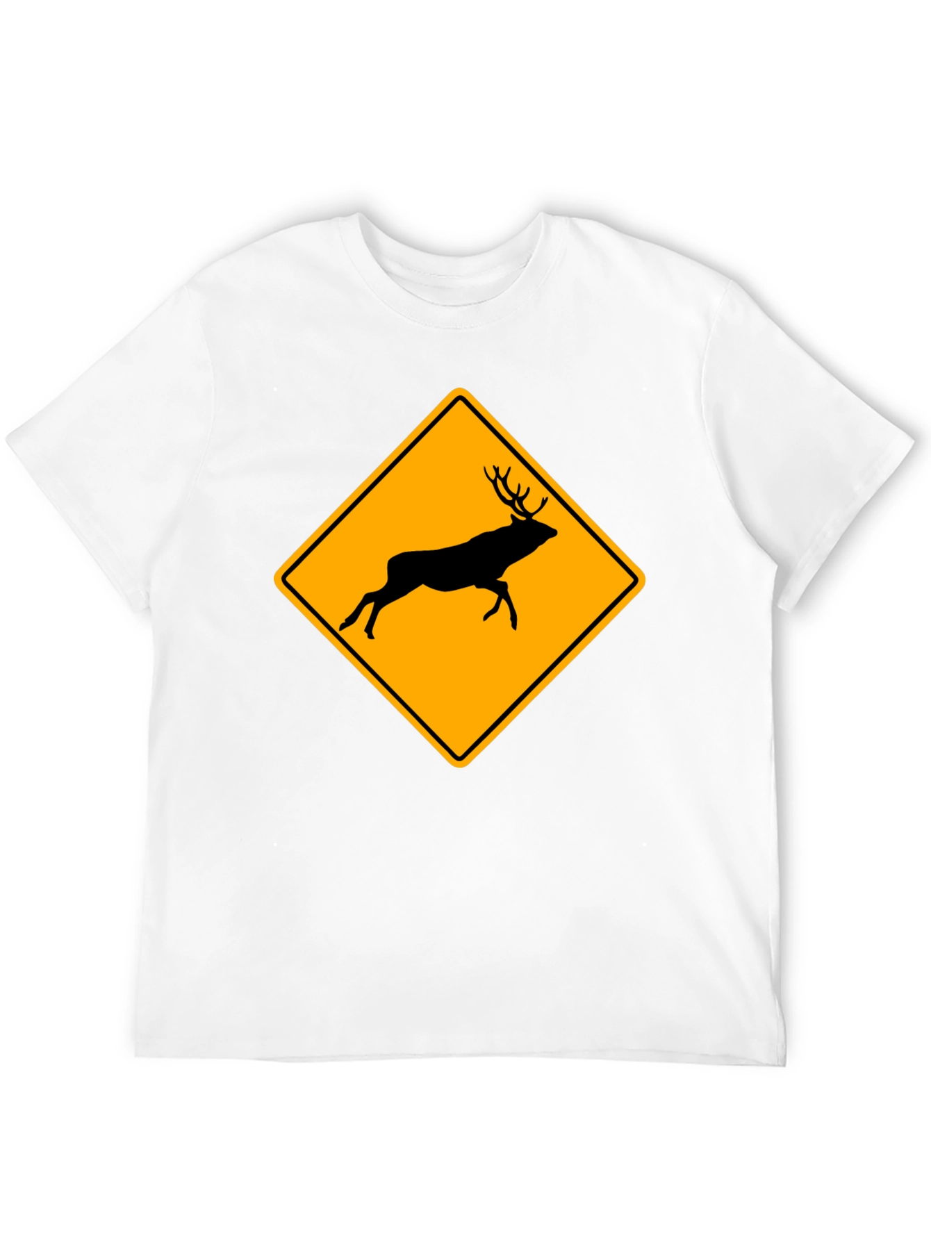 Deer Crossing T-Shirt - Novelty Warning Sign Tee