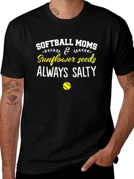 Softball Moms & Sunflower Seeds Always Salty T-Shirt