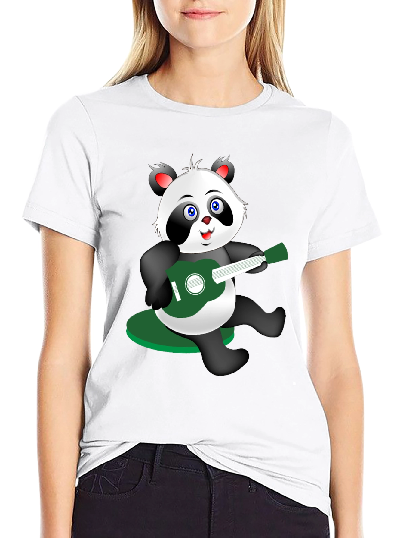 Panda Guitarist Graphic Tee - Black