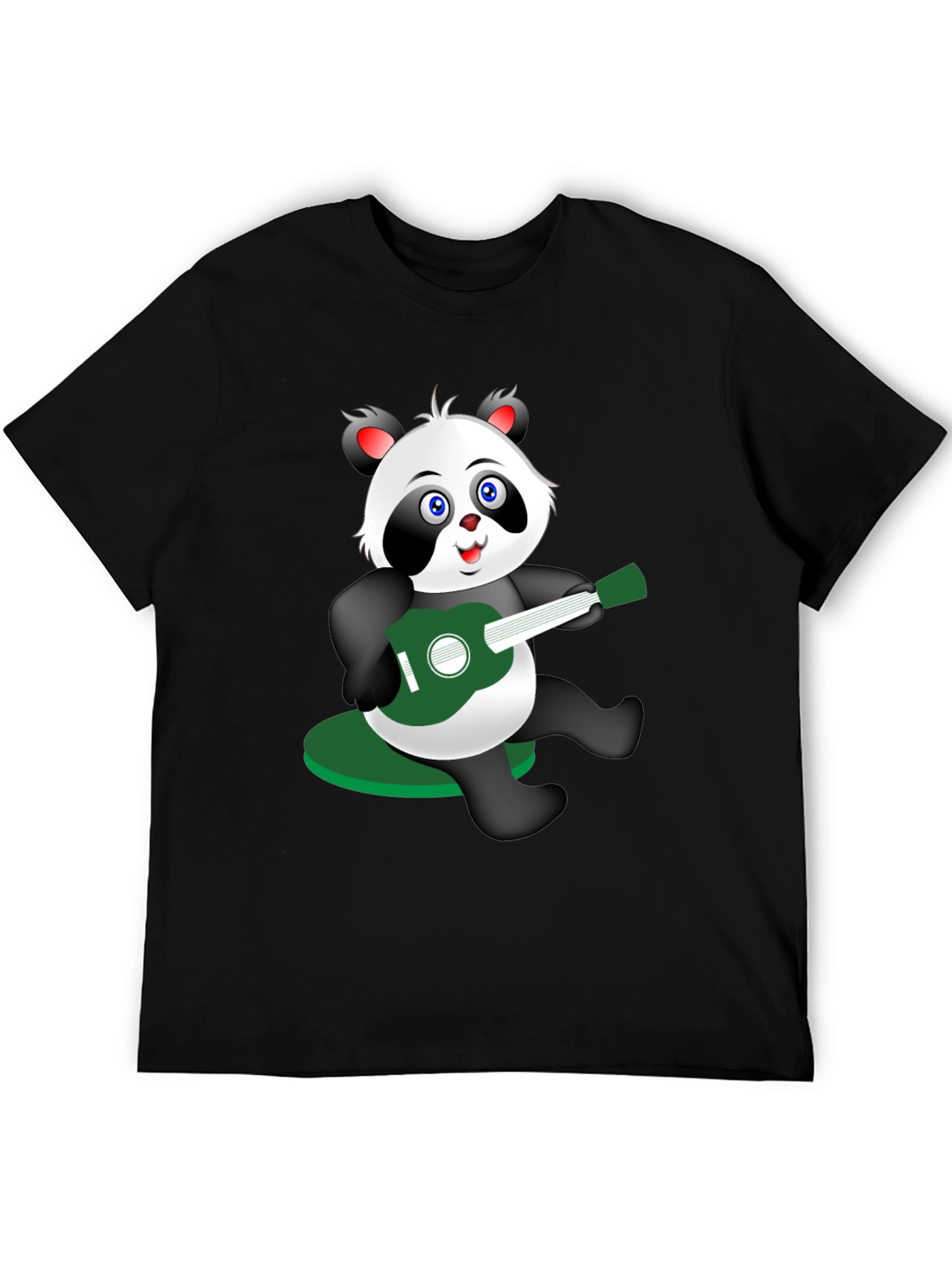 Panda Guitarist Graphic Tee - Black