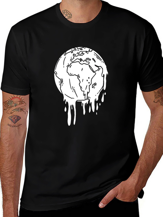 Melting Earth Graphic Tee - Black Unisex T-Shirt