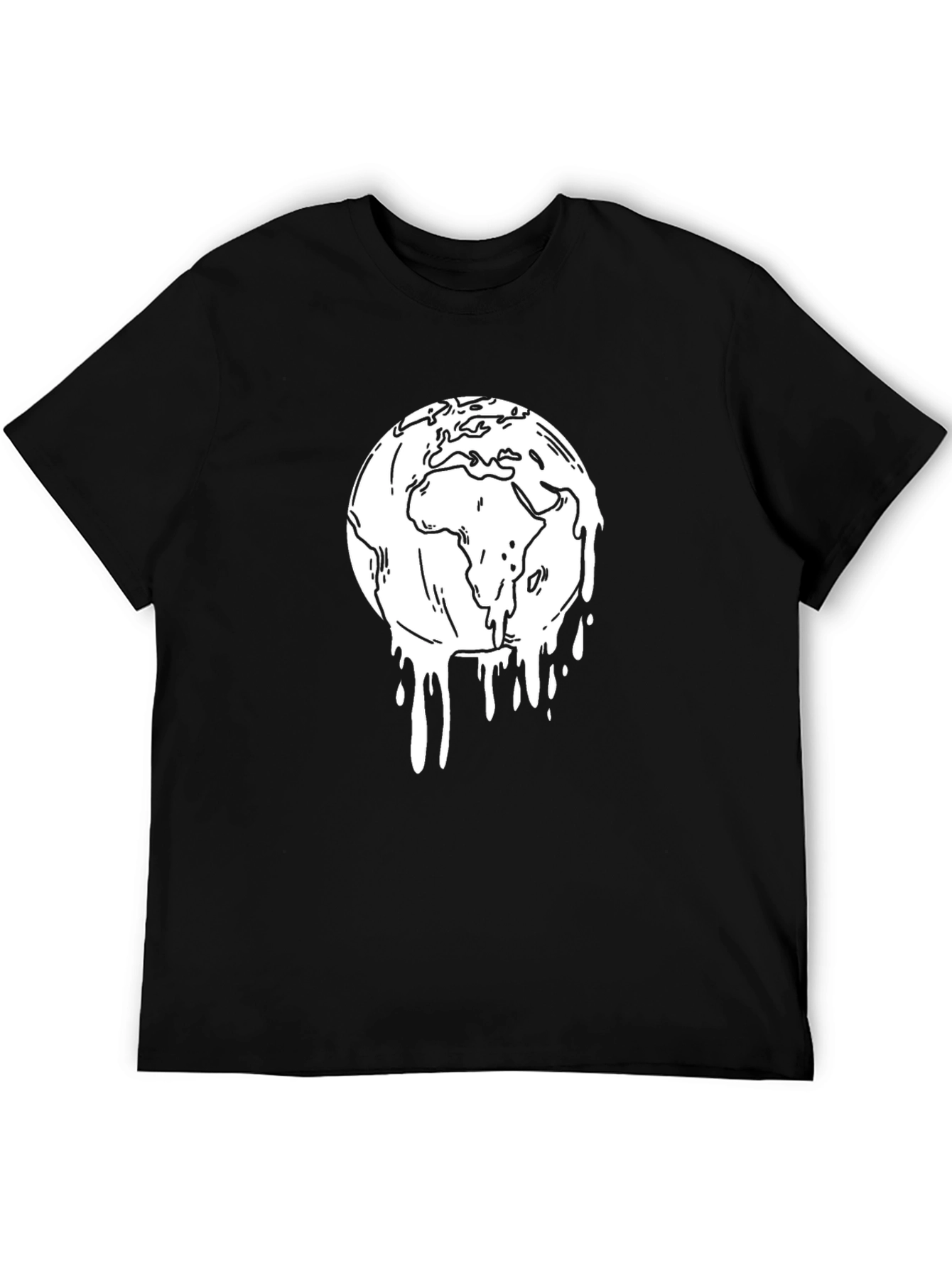 Melting Earth Graphic Tee - Black Unisex T-Shirt