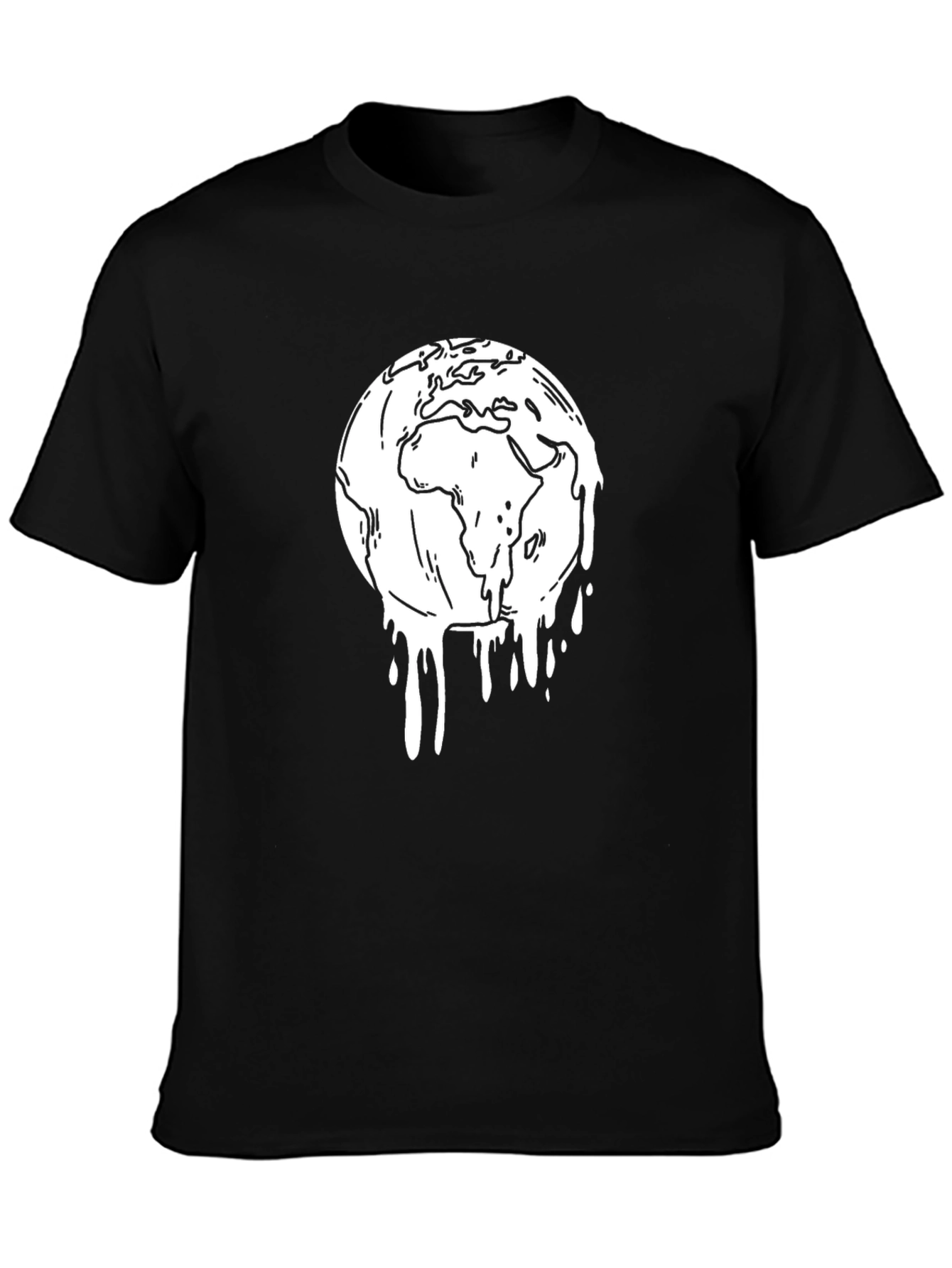 Melting Earth Graphic Tee - Black Unisex T-Shirt