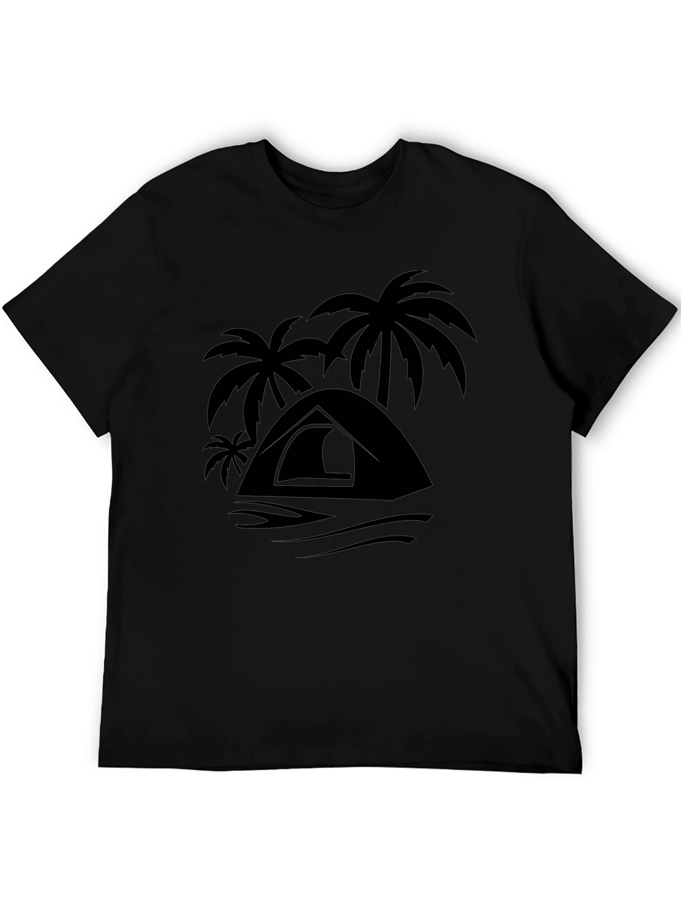 Palm Tent Black Tee - Adventure Ready!