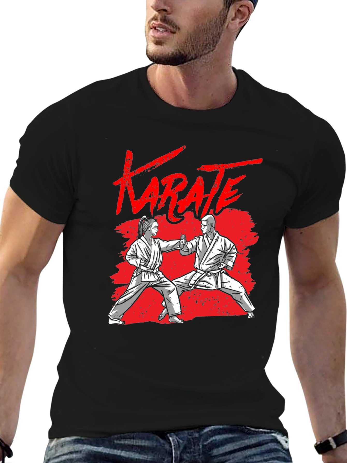 Karate Graphic Black T-Shirt