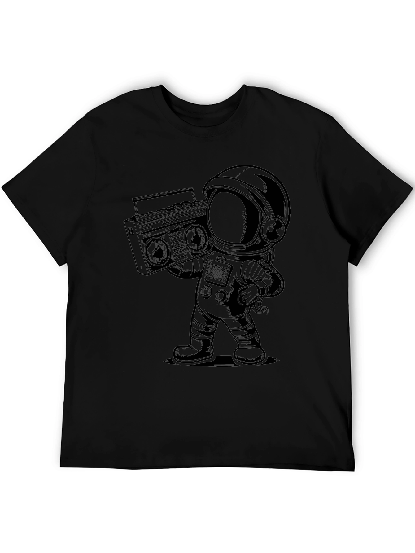 Astronaut Boombox Graphic Tee - Cool Space Vibes