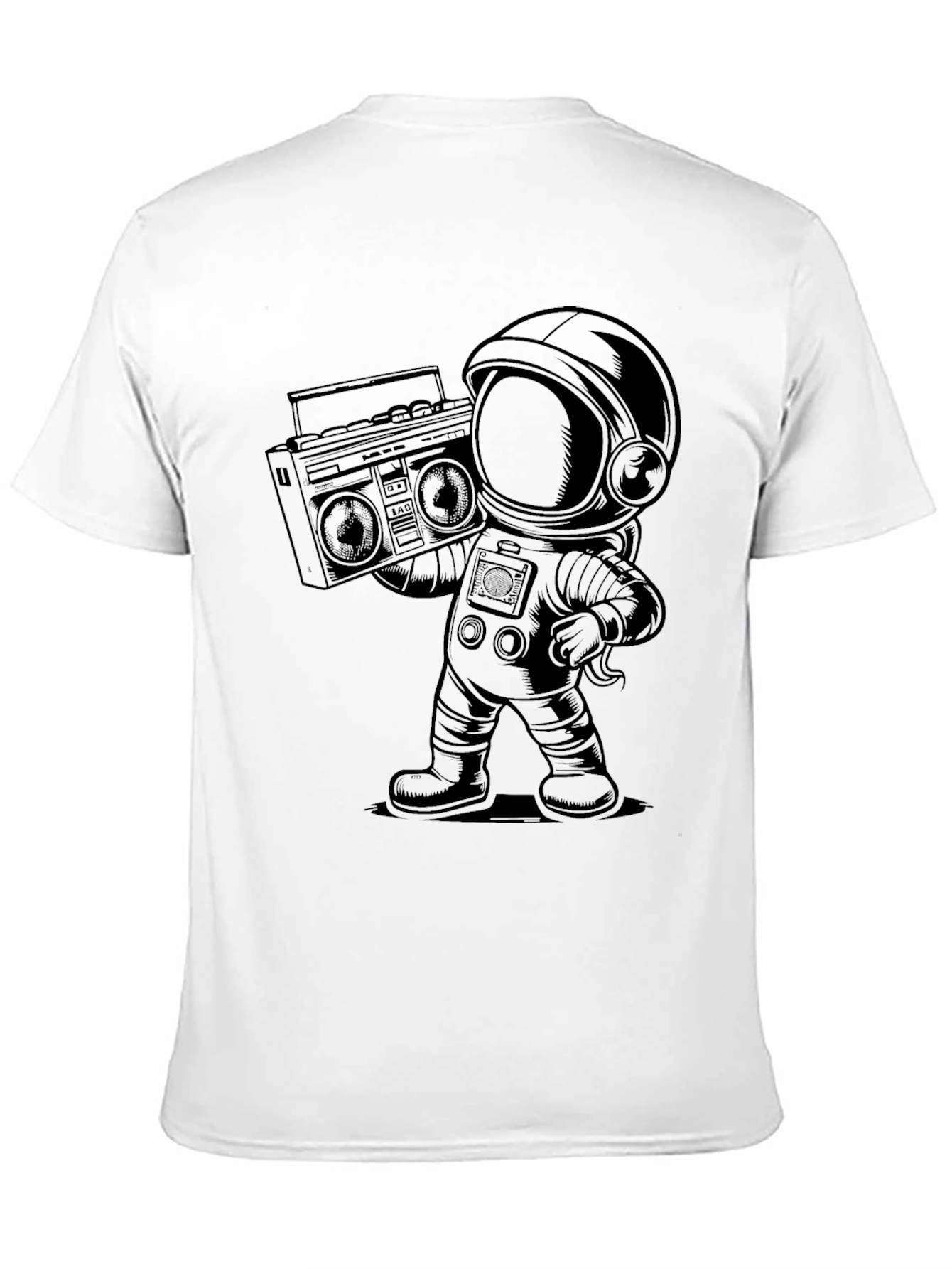 Astronaut Boombox Graphic Tee - Cool Space Vibes