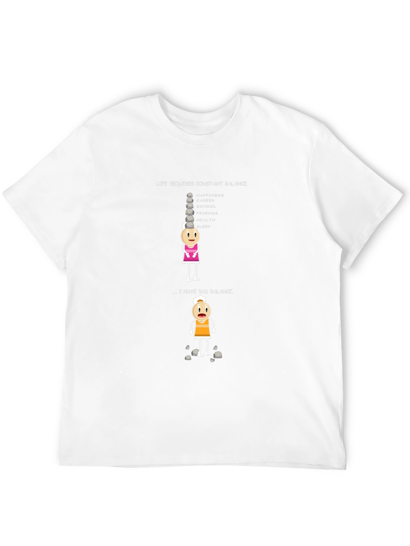 Life Balance Graphic T-Shirt - Humorous Design