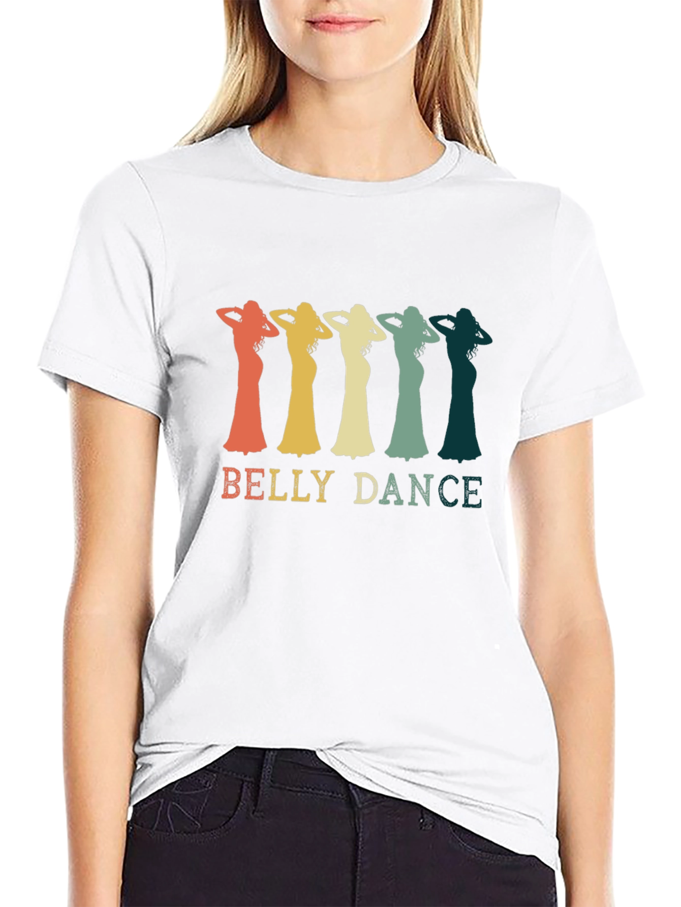 Retro Belly Dance T-Shirt - Black