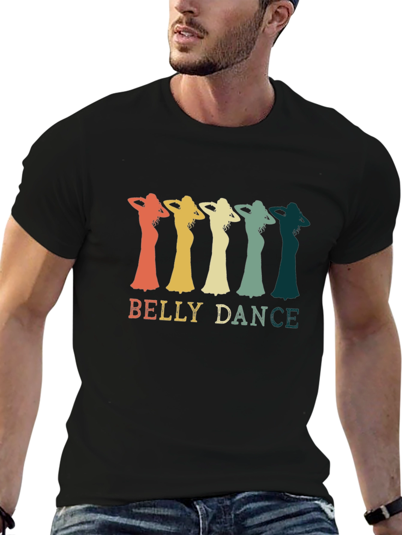 Retro Belly Dance T-Shirt - Black