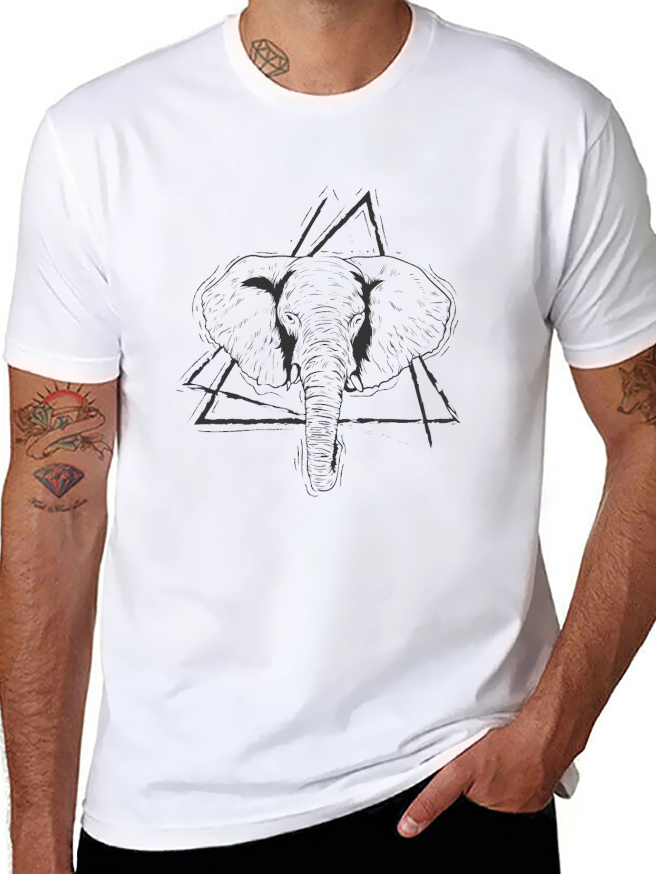 Elephant Graphic Tee - Mens Black T-Shirt