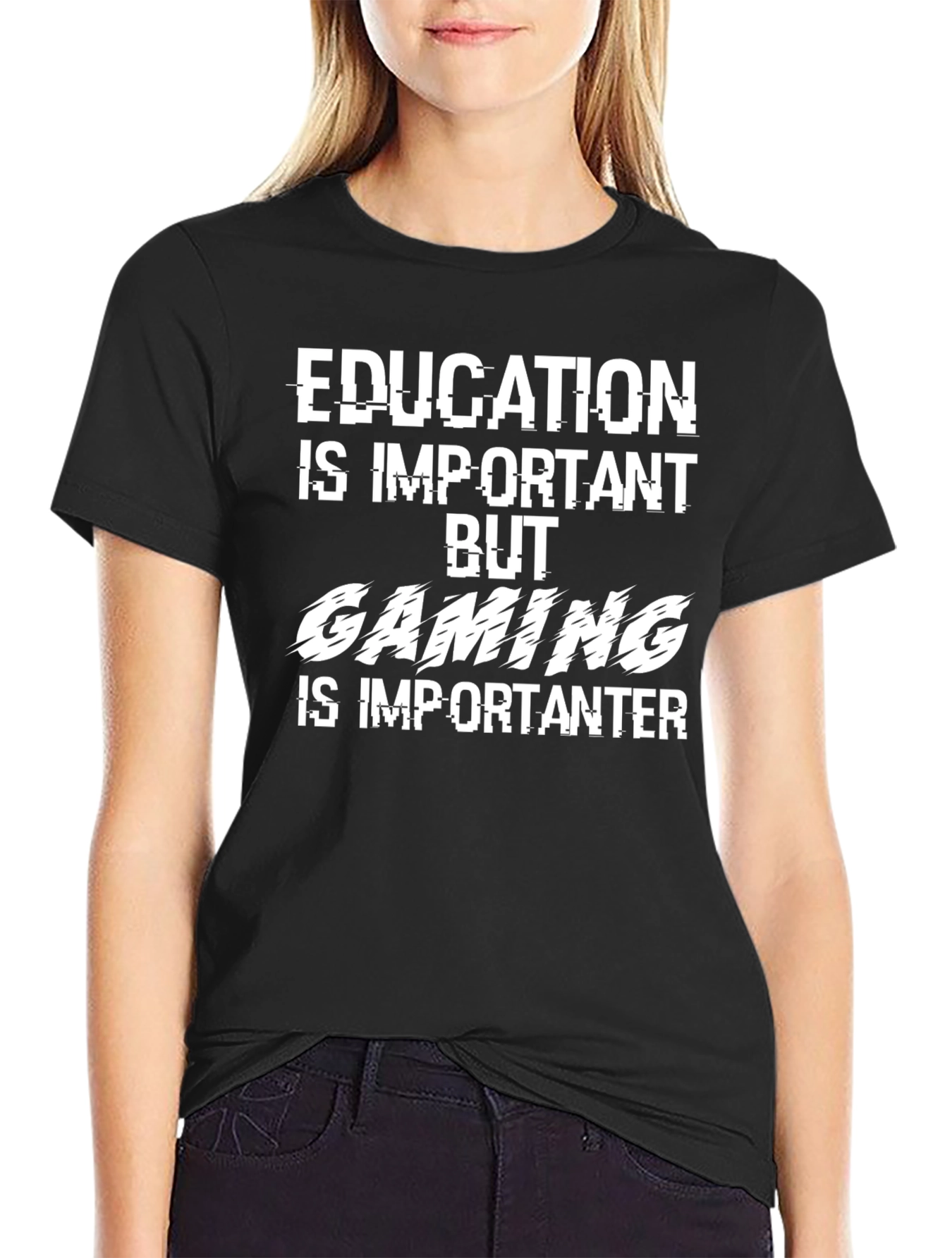 Funny Gamer T-Shirt - Education vs. Gaming