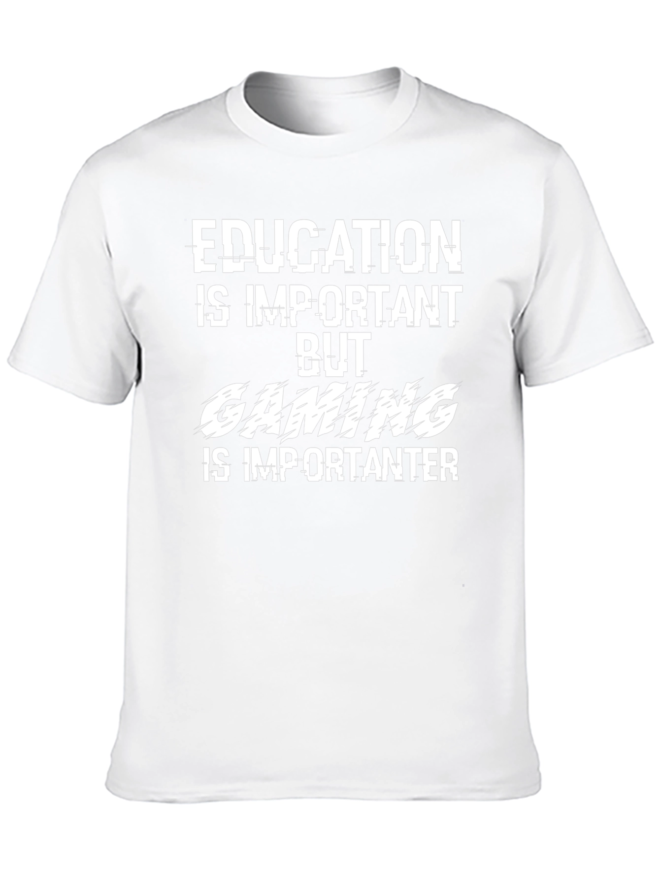 Funny Gamer T-Shirt - Education vs. Gaming