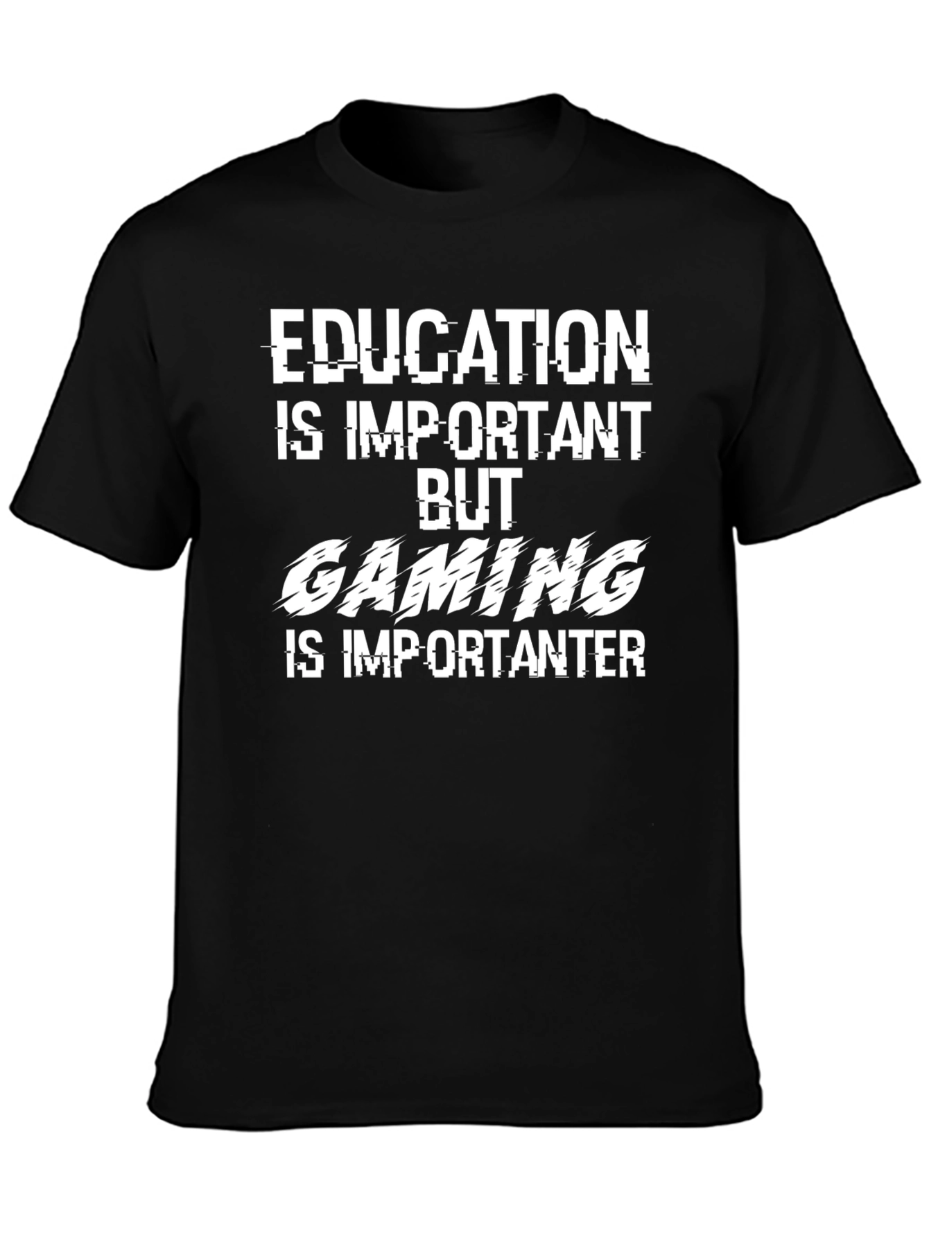 Funny Gamer T-Shirt - Education vs. Gaming