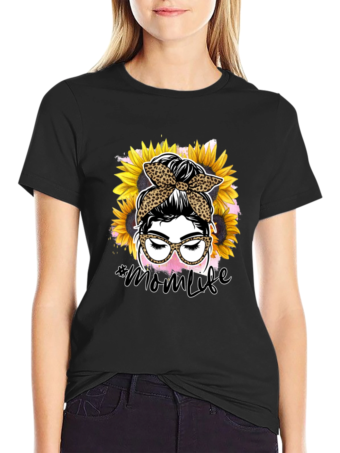 Mom Life Sunflower Graphic T-Shirt