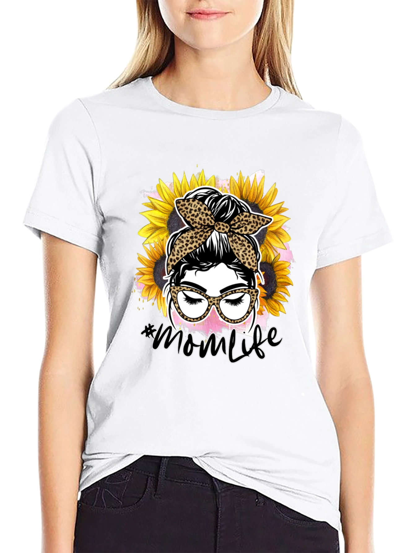 Mom Life Sunflower Graphic T-Shirt