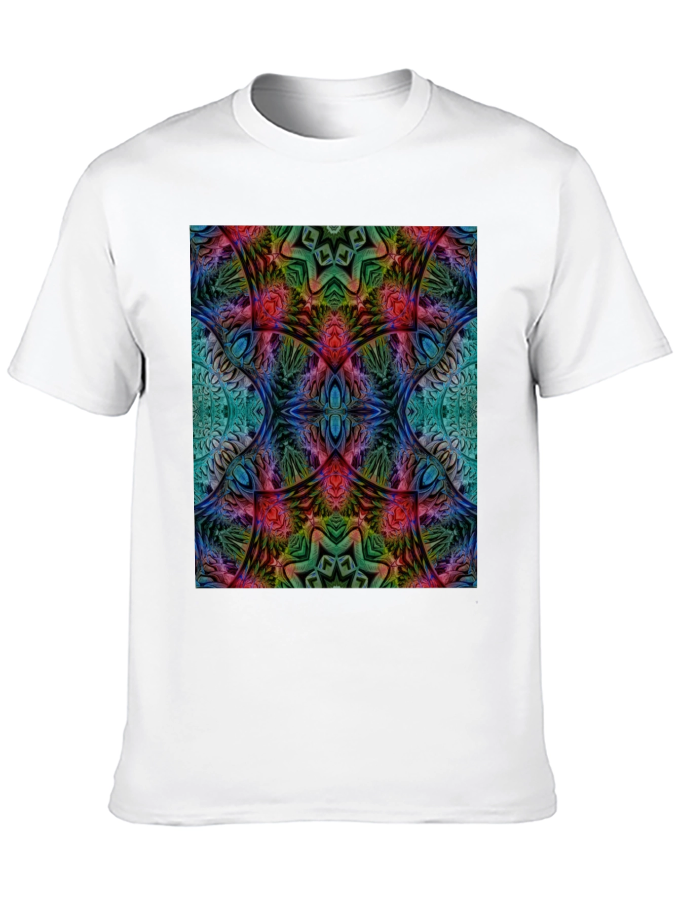 Psychedelic Fractal Graphic Tee - Black